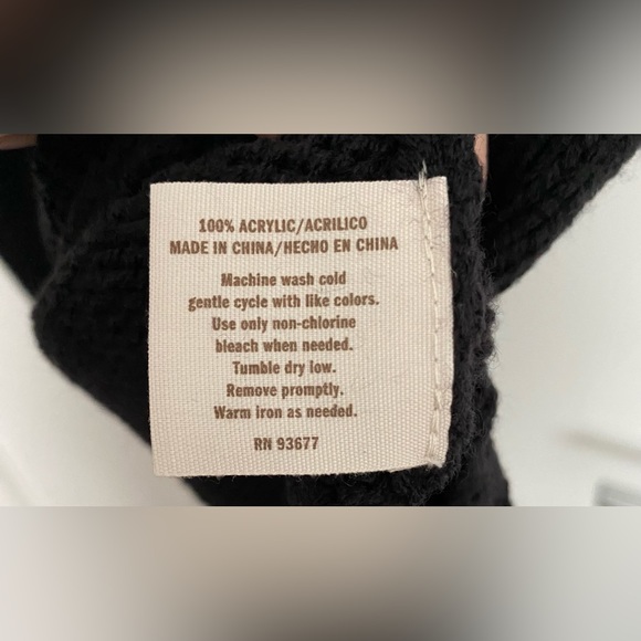 Boho Black Crochet Sweater Dress NWT - Picture 7 of 8